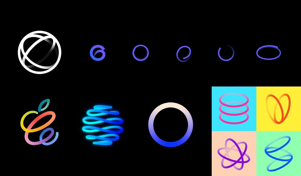 이니셜을 표현하기 위해 다양한 형태와 그라디언트 라인으로 전개한 그래픽 스타일 시안 이미지