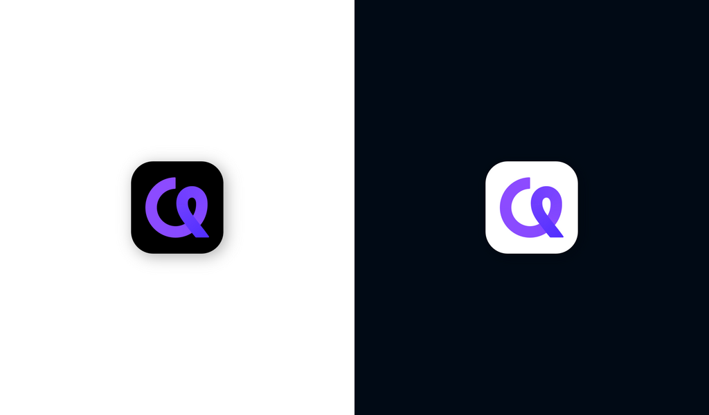 검정 배경과 흰색 배경에 적용된 2가지 버전의 최종 심볼 이미지